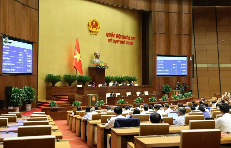 Quốc hội thông qua Nghị quyết của Quốc hội về miễn thuế sử dụng đất nông nghiệp. Ảnh: QUANG PHÚC Quốc hội thông qua Nghị quyết của Quốc hội về miễn thuế sử dụng đất nông nghiệp. Ảnh: QUANG PHÚC
