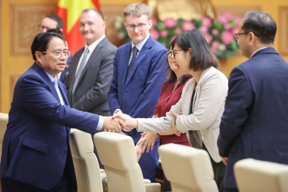 Thủ tướng Phạm Minh Chính chủ trì cuộc tọa đàm với các doanh nghiệp Anh quốc. Ảnh: VIẾT CHUNG Thủ tướng Phạm Minh Chính chủ trì cuộc tọa đàm với các doanh nghiệp Anh quốc. Ảnh: VIẾT CHUNG
