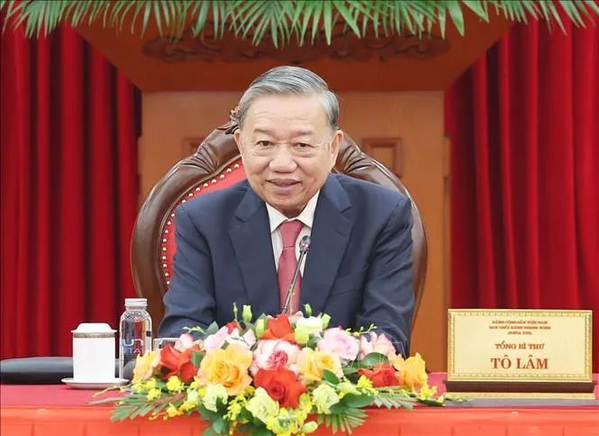 Tổng Bí thư Tô Lâm điện đàm với Tổng thống Hoa Kỳ Donald Trump. Ảnh: TTXVN