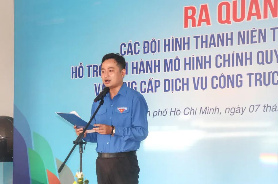 Phó Bí thư Thành Đoàn TPHCM Lê Tuấn Anh phát biểu tại chương trình Phó Bí thư Thành Đoàn TPHCM Lê Tuấn Anh phát biểu tại chương trình
