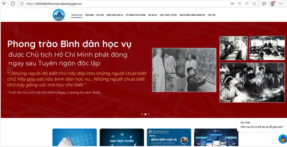 Cổng “Bình dân học vụ số” Cổng “Bình dân học vụ số”