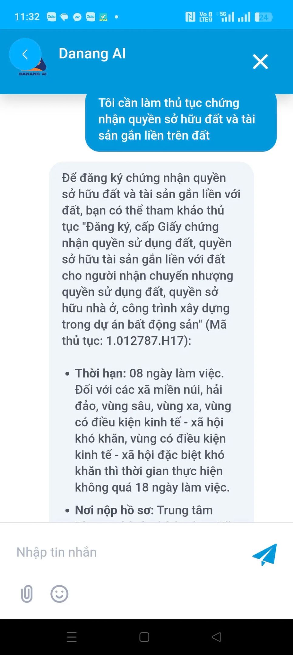 Giao diện Danang AI Giao diện Danang AI