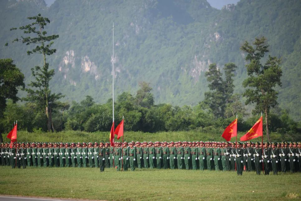 Các khối đứng trong buổi tổng hợp luyện. Ảnh: ĐỖ TRUNG Các khối đứng trong buổi tổng hợp luyện. Ảnh: ĐỖ TRUNG