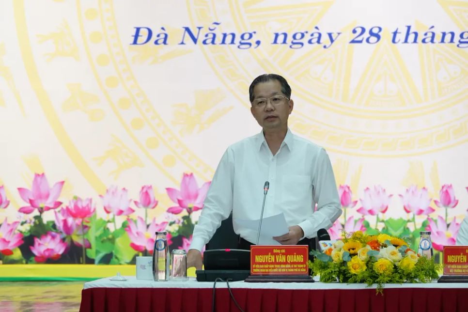 Đồng chí Nguyễn Văn Quảng, Bí thư Thành ủy Đà Nẵng phát biểu. Ảnh: XUÂN QUỲNH Đồng chí Nguyễn Văn Quảng, Bí thư Thành ủy Đà Nẵng phát biểu. Ảnh: XUÂN QUỲNH