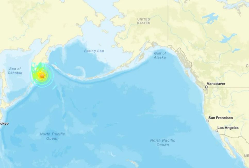 Bản đồ khu vực xảy ra động đất. Ảnh: USGS Bản đồ khu vực xảy ra động đất. Ảnh: USGS