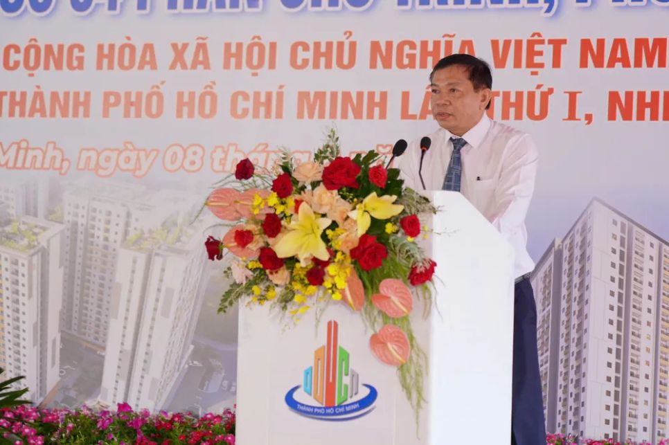 Ông Nguyễn Văn Trường, Phó Giám đốc Ban Quản lý Dự án Đầu tư Xây dựng các công trình dân dụng và Công nghiệp TPHCM phát biểu tại buổi lễ. Ảnh: HOÀNG HÙNG Ông Nguyễn Văn Trường, Phó Giám đốc Ban Quản lý Dự án Đầu tư Xây dựng các công trình dân dụng và Công nghiệp TPHCM phát biểu tại buổi lễ. Ảnh: HOÀNG HÙNG