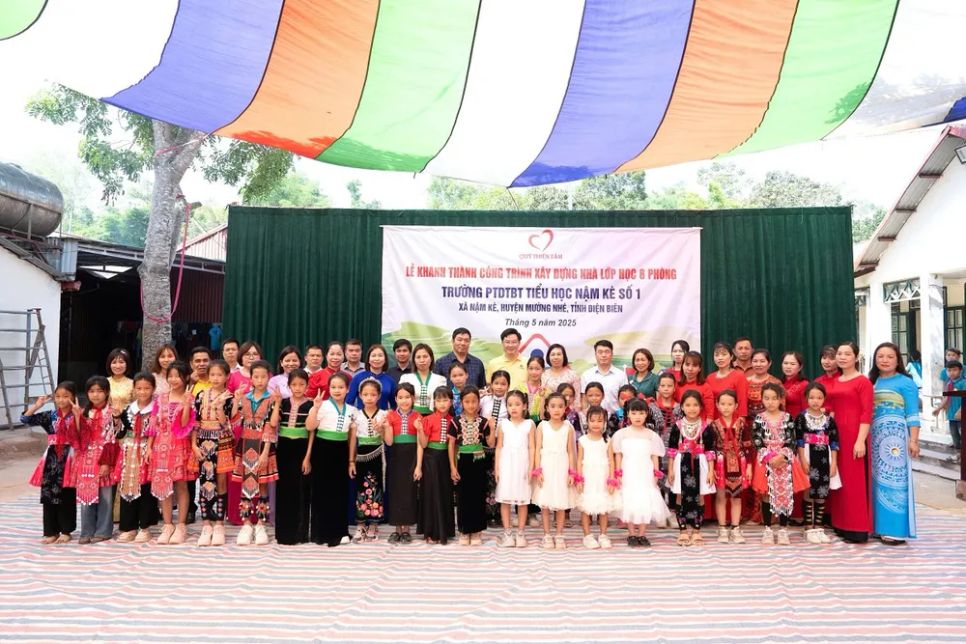 Trường PTDT bán trú Tiểu học Nậm Kè (Điện Biên) – một trong những công trình được quỹ khánh thành và đưa vào sử dụng tháng 5-2025