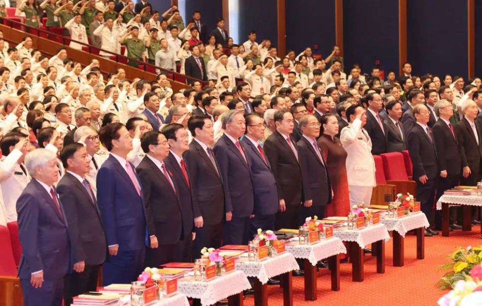 Các đồng chí lãnh đạo, nguyên lãnh đạo Đảng, Nhà nước dự buổi lễ. Ảnh: QUANG PHÚC Các đồng chí lãnh đạo, nguyên lãnh đạo Đảng, Nhà nước dự buổi lễ. Ảnh: QUANG PHÚC