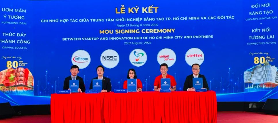 Lễ ký kết giữa SiHub với các đối tác. Ảnh: Đình Dư