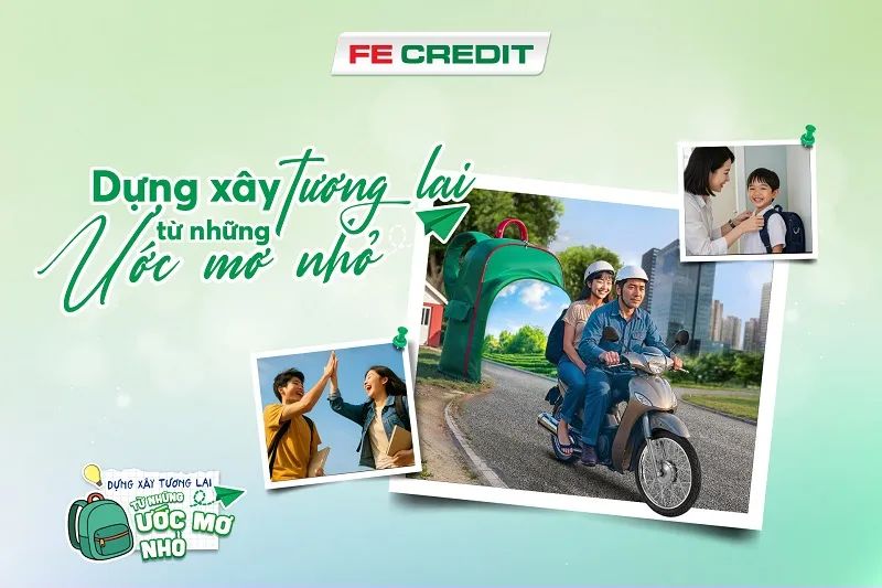 FE CREDIT cung cấp các giải pháp tài chính nhanh chóng - linh hoạt, để mỗi “chiếc balo ước mơ” luôn đầy ắp, sẵn sàng cùng bạn dựng xây tương lai. FE CREDIT cung cấp các giải pháp tài chính nhanh chóng - linh hoạt, để mỗi “chiếc balo ước mơ” luôn đầy ắp, sẵn sàng cùng bạn dựng xây tương lai.