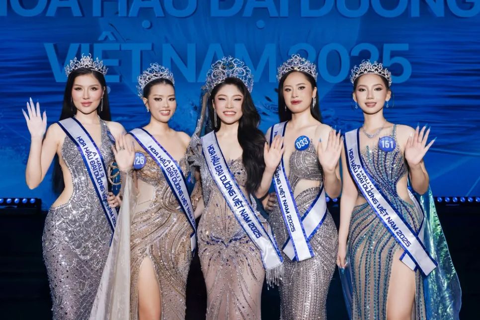 Top 5 Hoa hậu Đại dương Việt Nam 2025. Ảnh: BTC Top 5 Hoa hậu Đại dương Việt Nam 2025. Ảnh: BTC