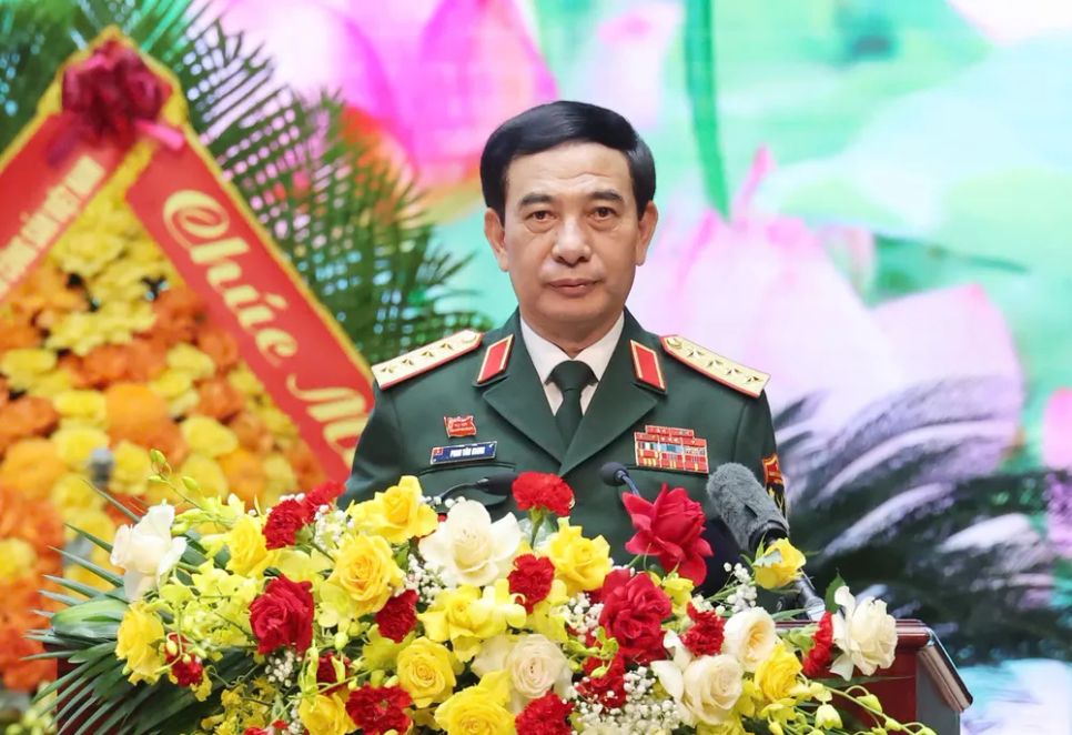 Đại tướng Phan Văn Giang phát biểu khai mạc đại hội. Ảnh: QUANG PHÚC