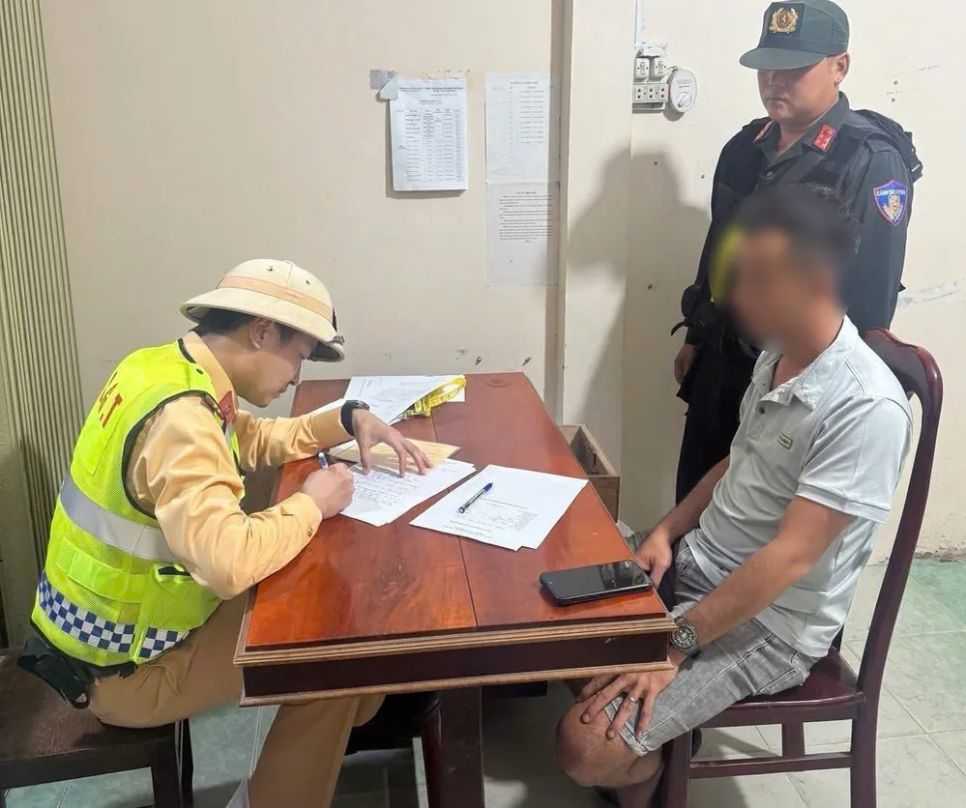 N.T.A. tại cơ quan công an. Ảnh: CACC