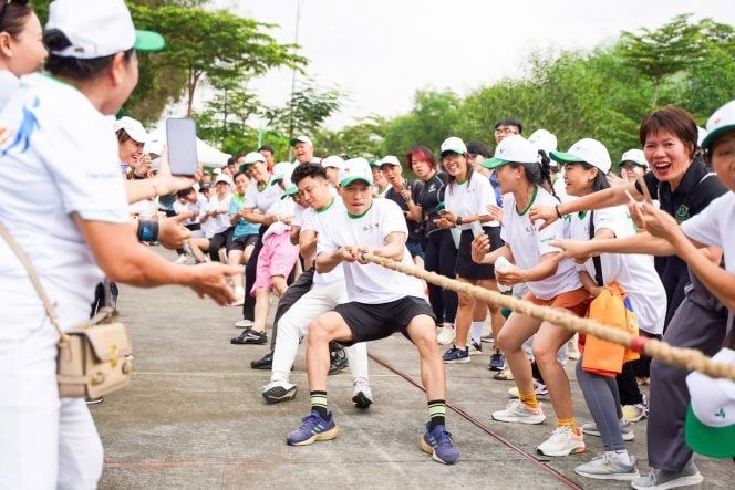 Các VĐV hào hứng tranh tài tại Hội thao