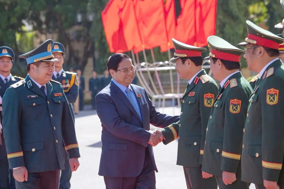 Thủ tướng Phạm Minh Chính đến dự buổi lễ. Ảnh: VIẾT CHUNG Thủ tướng Phạm Minh Chính đến dự buổi lễ. Ảnh: VIẾT CHUNG