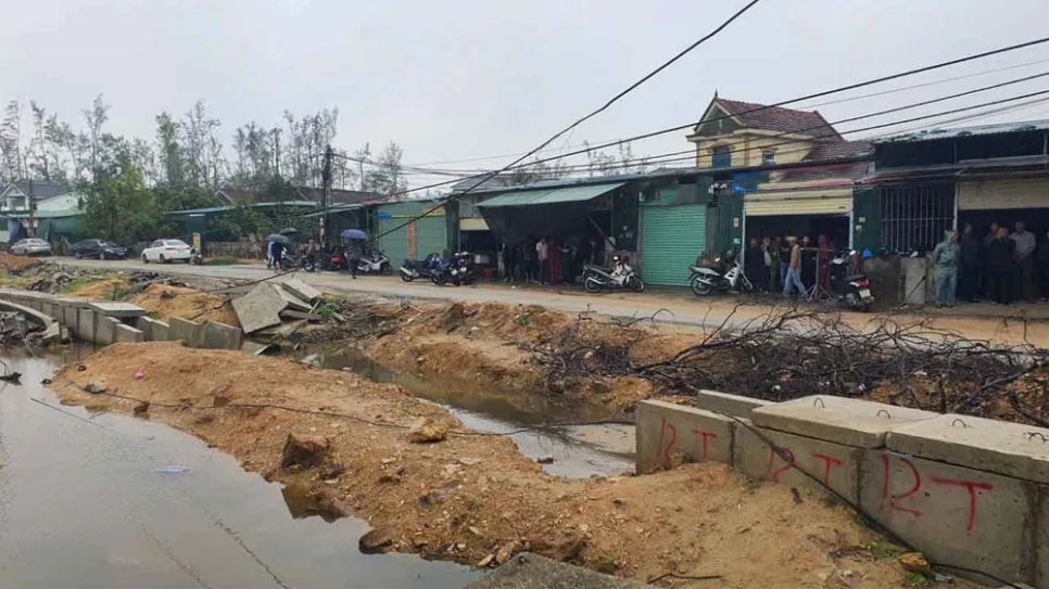 Khu vực gần hiện trường nơi em N.V.K. gặp nạn Khu vực gần hiện trường nơi em N.V.K. gặp nạn