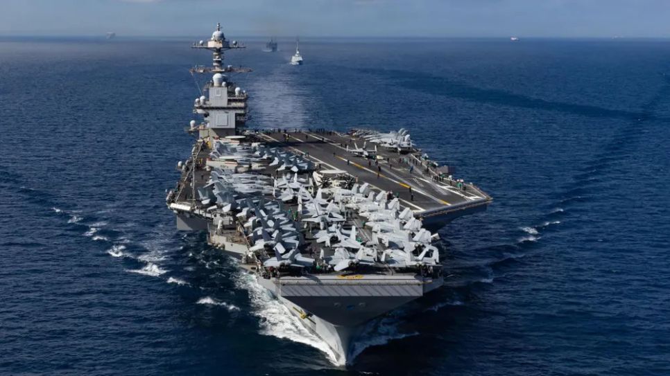 Tàu sân bay Gerald Ford vừa được điều từ châu Âu đến Caribe. Ảnh: USNAVY Tàu sân bay Gerald Ford vừa được điều từ châu Âu đến Caribe. Ảnh: USNAVY