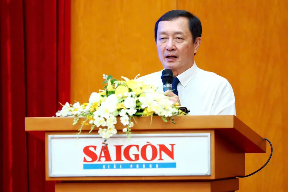 Đồng chí Huỳnh Thành Đạt, Ủy viên Trung ương Đảng, Phó Trưởng Ban Tuyên giáo và Dân vận Trung ương, phát biểu kết luận toạ đàm. Ảnh: HOÀNG HÙNG