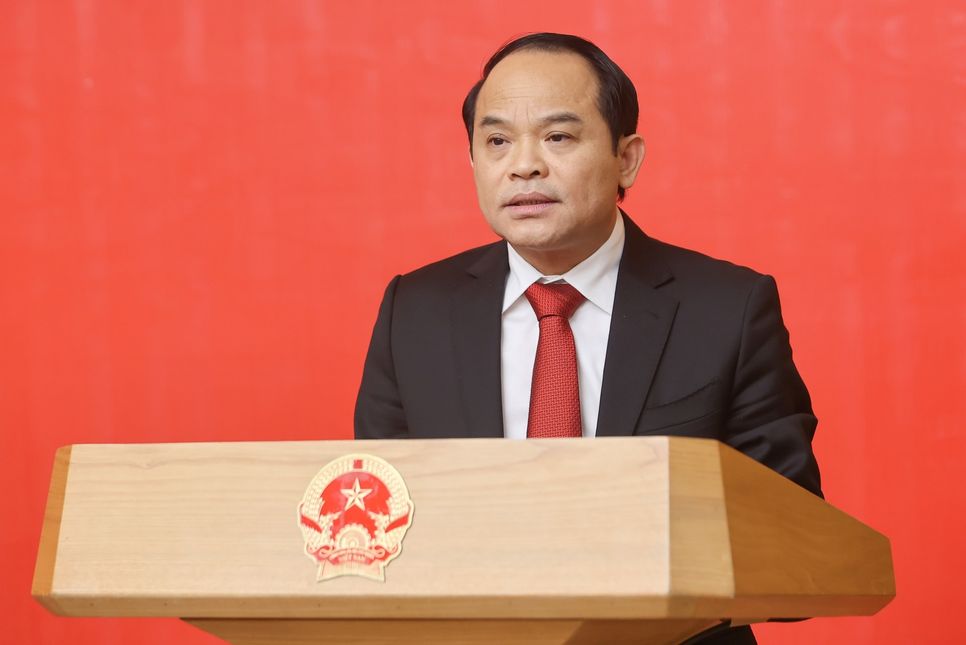 Phó Tổng Thường trực Thanh tra Chính phủ Nguyễn Quốc Đoàn phát biểu nhận nhiệm vụ. Ảnh: VGP Phó Tổng Thường trực Thanh tra Chính phủ Nguyễn Quốc Đoàn phát biểu nhận nhiệm vụ. Ảnh: VGP