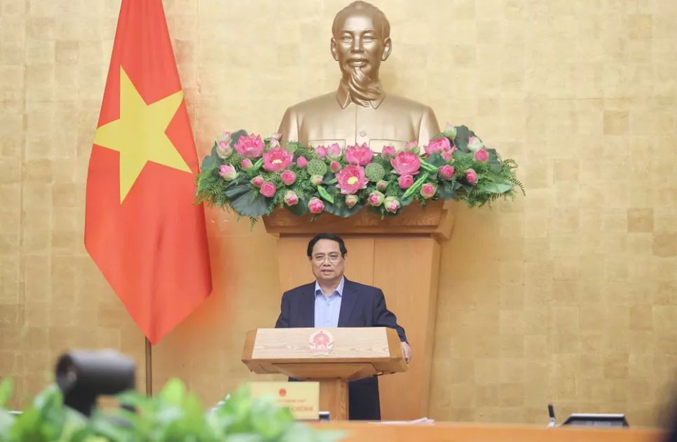 Thủ tướng Phạm Minh Chính kết luận phiên họp Chính phủ thường kỳ tháng 10 trực tuyến với các địa phương. Ảnh: VIẾT CHUNG