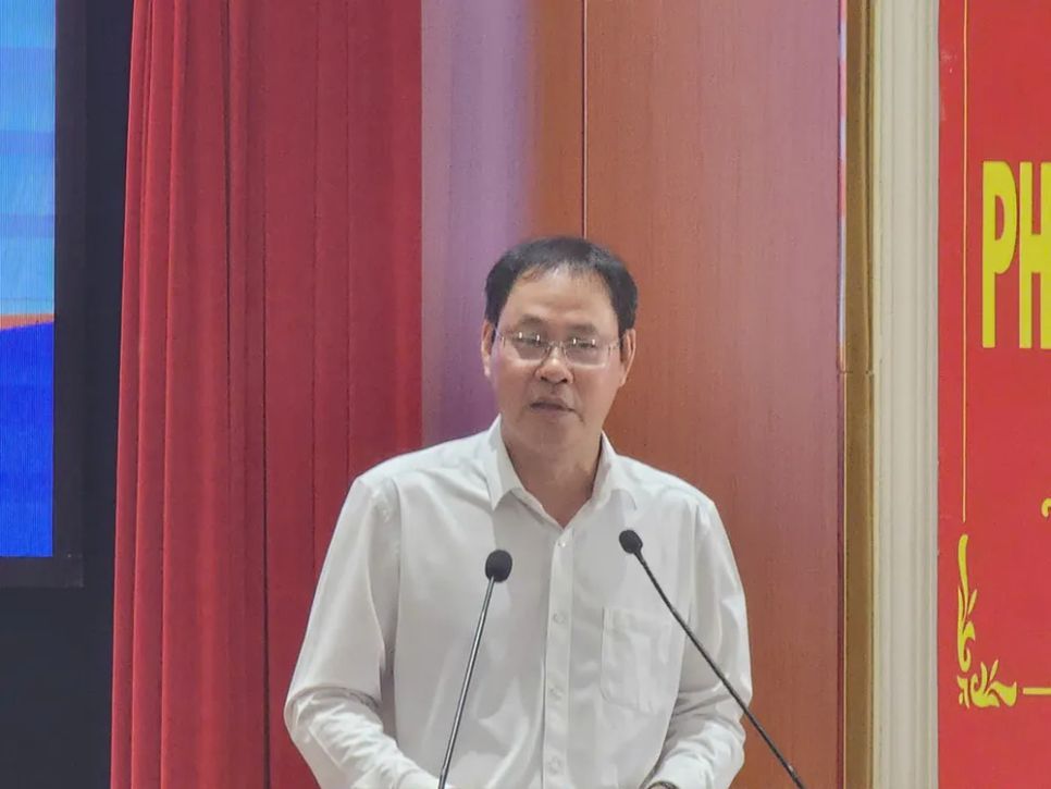 Phó Chủ tịch UBMTTQVN, Chủ tịch Hội Nông dân TPHCM Nguyễn Thành Trung phát biểu tại hội nghị