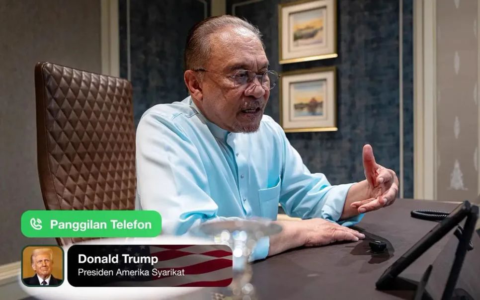 Thủ tướng Anwar Ibrahim điện đàm với Tổng thống Donald Trump. Ảnh: Facebook ANWAR IBRAHIM Thủ tướng Anwar Ibrahim điện đàm với Tổng thống Donald Trump. Ảnh: Facebook ANWAR IBRAHIM