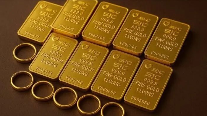 Vàng miếng SJC và vàng nhẫn 9999 cùng giảm 2,2 triệu đồng/lượng Vàng miếng SJC và vàng nhẫn 9999 cùng giảm 2,2 triệu đồng/lượng