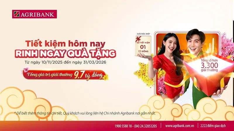 Tham gia “Tiết kiệm hôm nay – Rinh ngay quà tặng” tại Agribank trúng 1 tỷ đồng Tham gia “Tiết kiệm hôm nay – Rinh ngay quà tặng” tại Agribank trúng 1 tỷ đồng