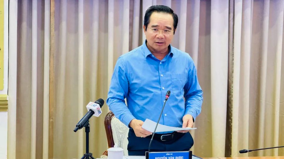 Chủ tịch UBND TPHCM Nguyễn Văn Được phát biểu tại cuộc họp. Ảnh: Đình Dư