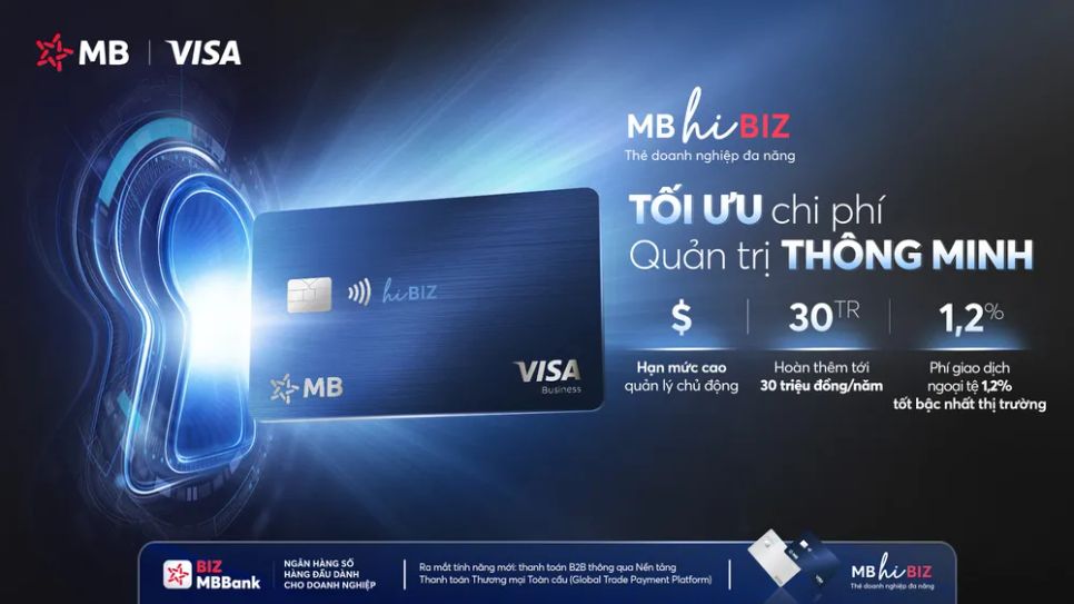 MB giới thiệu thẻ doanh nghiệp MB Visa Hi BIZ thông minh