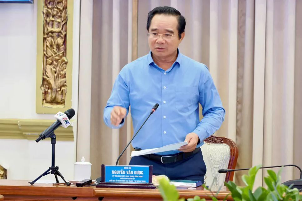Chủ tịch UBND TPHCM Nguyễn Văn Được phát biểu tại cuộc họp. Ảnh: HOÀNG HÙNG Chủ tịch UBND TPHCM Nguyễn Văn Được phát biểu tại cuộc họp. Ảnh: HOÀNG HÙNG