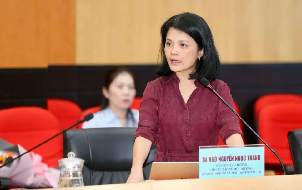 Bà Ngô Nguyễn Ngọc Thanh, Phó Chi cục trưởng Chi cục Bảo vệ Môi trường (Sở NN-MT TPHCM). Ảnh: DŨNG PHƯƠNG Bà Ngô Nguyễn Ngọc Thanh, Phó Chi cục trưởng Chi cục Bảo vệ Môi trường (Sở NN-MT TPHCM). Ảnh: DŨNG PHƯƠNG