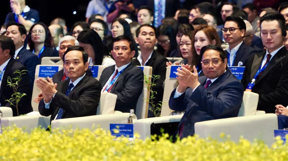 Thủ tướng Phạm Minh Chính, Bí thư Thành ủy TPHCM Trần Lưu Quang dự chương trình CEO 500 - TEA Connect. Ảnh: HOÀNG HÙNG