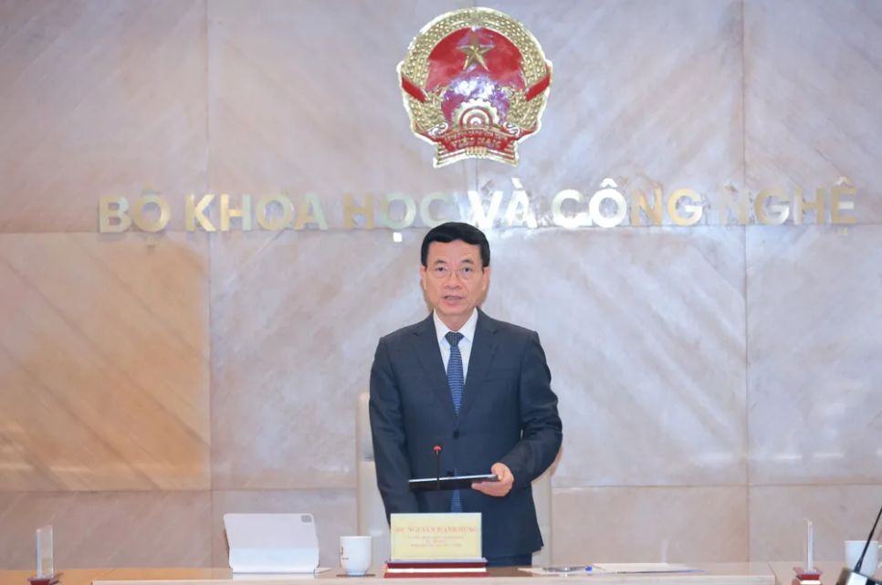 Bộ trưởng Bộ KH-CN Nguyễn Mạnh Hùng phát biểu tại sự kiện. Ảnh: MST