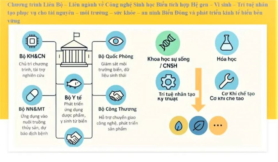 ĐHQG TPHCM đề xuất mô hình liên kết liên bộ, liên ngành về phát triển công nghệ sinh học. Ảnh: THANH HÙNG ĐHQG TPHCM đề xuất mô hình liên kết liên bộ, liên ngành về phát triển công nghệ sinh học. Ảnh: THANH HÙNG