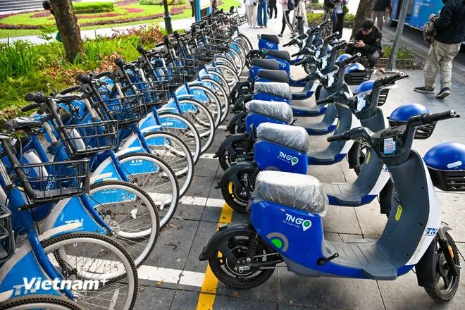 <p>Trao đổi với phóng viên, ông Nguyễn Đăng Khoa - Giám đốc Công ty cổ phần Vận tải số Trí Nam (TNG) cho biết, việc triển nằm trong kế hoạch đa dạng hóa loại hình xe đạp công cộng hai bánh trên địa bàn thành phố và phù hợp với xu thế giao thông xanh. (Ảnh: Minh Sơn/Vietnam+)</p> <p>Trao đổi với phóng viên, ông Nguyễn Đăng Khoa - Giám đốc Công ty cổ phần Vận tải số Trí Nam (TNG) cho biết, việc triển nằm trong kế hoạch đa dạng hóa loại hình xe đạp công cộng hai bánh trên địa bàn thành phố và phù hợp với xu thế giao thông xanh. (Ảnh: Minh Sơn/Vietnam+)</p>