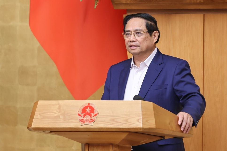 Thủ tướng Chính phủ Phạm Minh Chính phát biểu kết luận. Ảnh: VGP