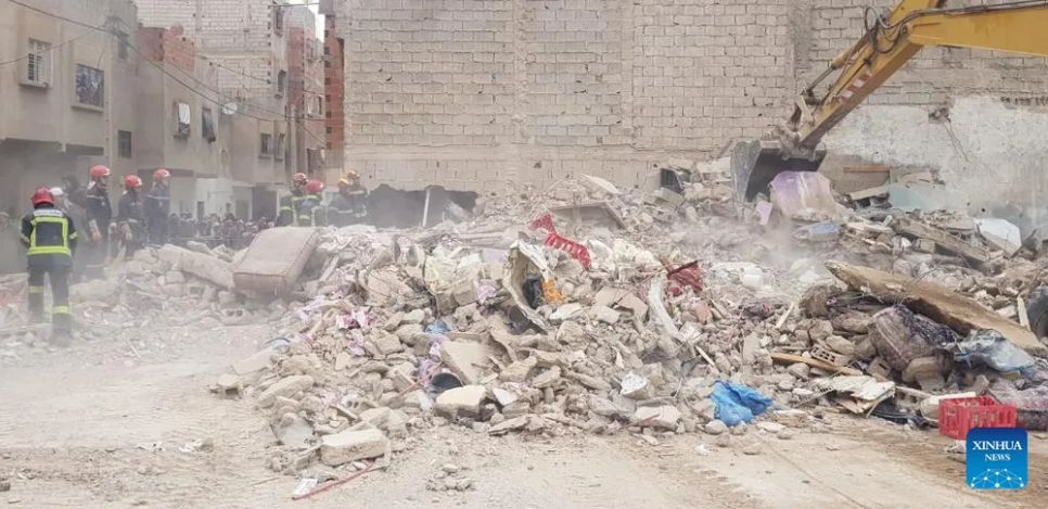 Hiện trường vụ sập hai tòa nhà ở thành phố Fez, Morocco. Ảnh: THX Hiện trường vụ sập hai tòa nhà ở thành phố Fez, Morocco. Ảnh: THX