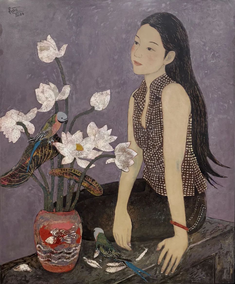 Tác phẩm Bên hoa của Nguyễn Thị Hòa Tác phẩm Bên hoa của Nguyễn Thị Hòa