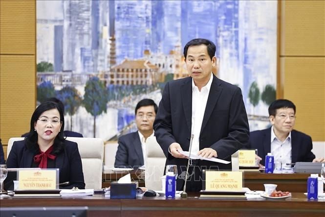 Tổng thư ký Quốc hội, Chủ nhiệm Văn phòng Quốc hội Lê Quang Mạnh phát biểu. Ảnh: Doãn Tấn/TTXVN