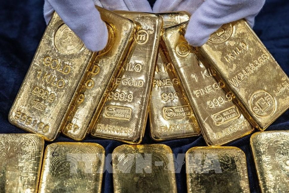 Vàng miếng tại Incheon, phía tây thủ đô Seoul, Hàn Quốc. Ảnh: Yonhap/TTXVN