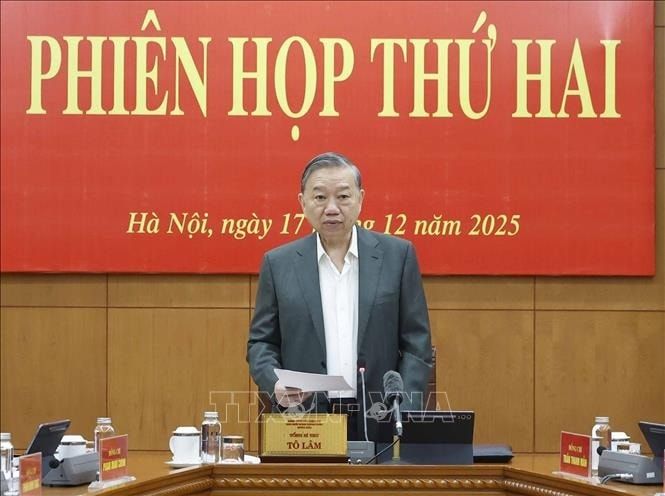 Tổng Bí thư Tô Lâm phát biểu kết luận Phiên họp. Ảnh: Thống Nhất/TTXVN Tổng Bí thư Tô Lâm phát biểu kết luận Phiên họp. Ảnh: Thống Nhất/TTXVN