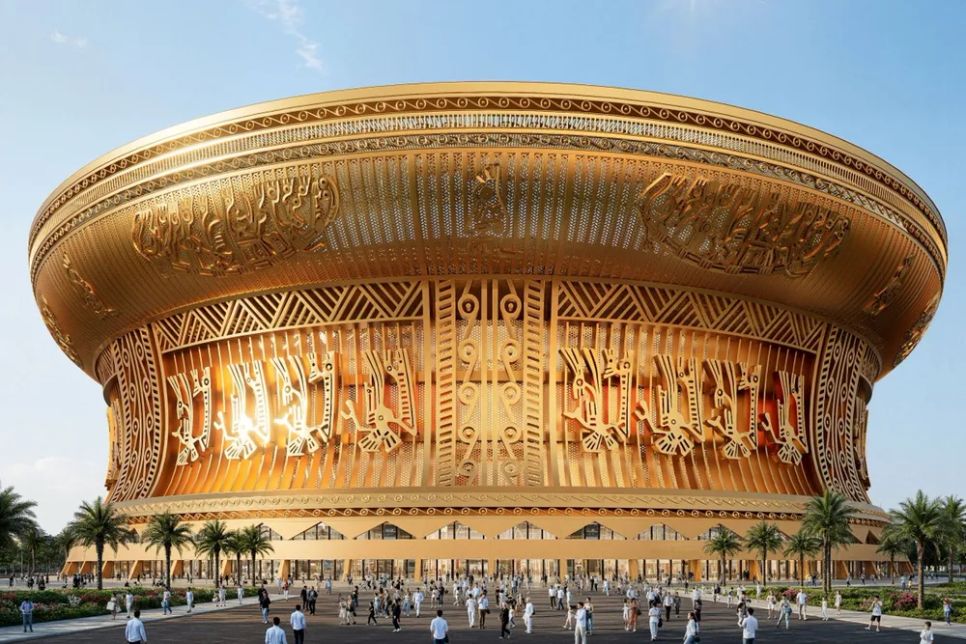 Phối cảnh sân vận động Trống Đồng sức chứa 135.000 chỗ ngồi đạt 2 kỷ lục sân vận động đạt chuẩn FIFA có sức chứa lớn nhất thế giới và sân vận động có mái che đóng mở tự động lớn nhất thế giới