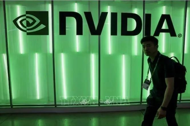 Biểu tượng của Tập đoàn Nvidia. Ảnh tư liệu TTXVN