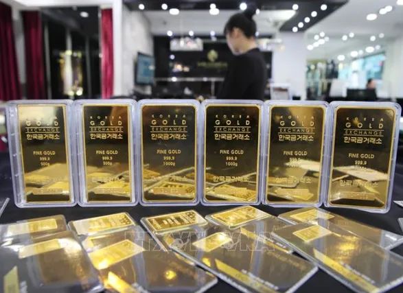 Yonhap: Vàng miếng tại sàn giao dịch vàng ở Seoul, Hàn Quốc