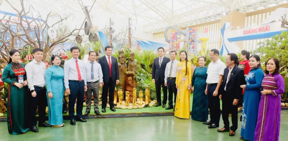 Không gian trưng bày của Quảng Ngãi tại Triển lãm thành tựu đất nước “80 năm Hành trình Độc lập - Tự do - Hạnh phúc