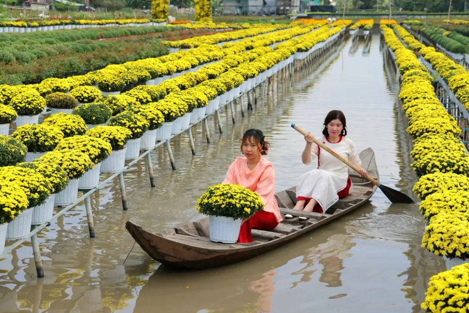 Du khách đến các vườn hoa tham quan, chụp ảnh Du khách đến các vườn hoa tham quan, chụp ảnh