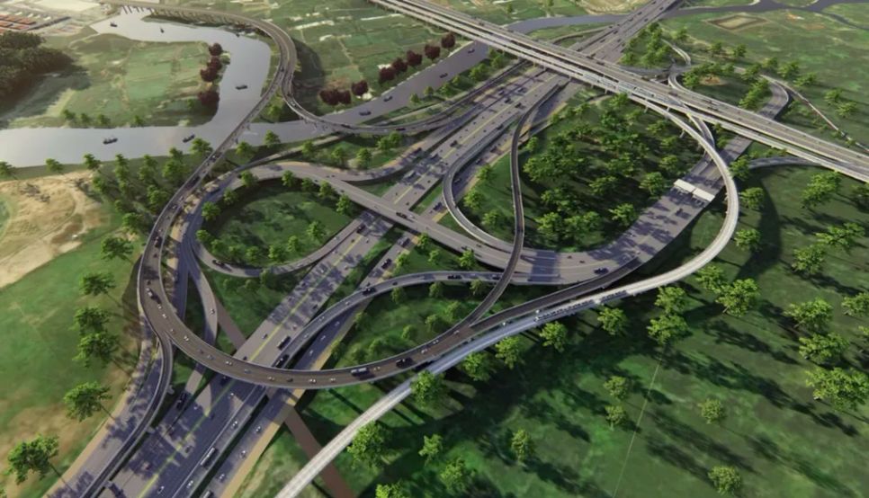 Phối cảnh nút giao đường liên cảng. Ảnh: Sở Xây dựng