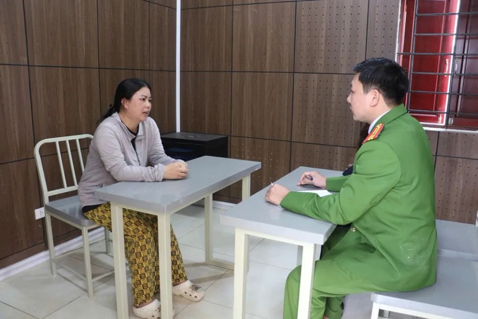 Công an làm việc với đối tượng Sầm Thị Thơm