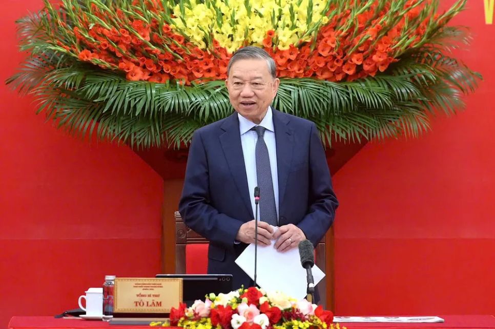 Tổng Bí thư Tô Lâm phát biểu kết luận hội nghị. Ảnh: VIẾT CHUNG